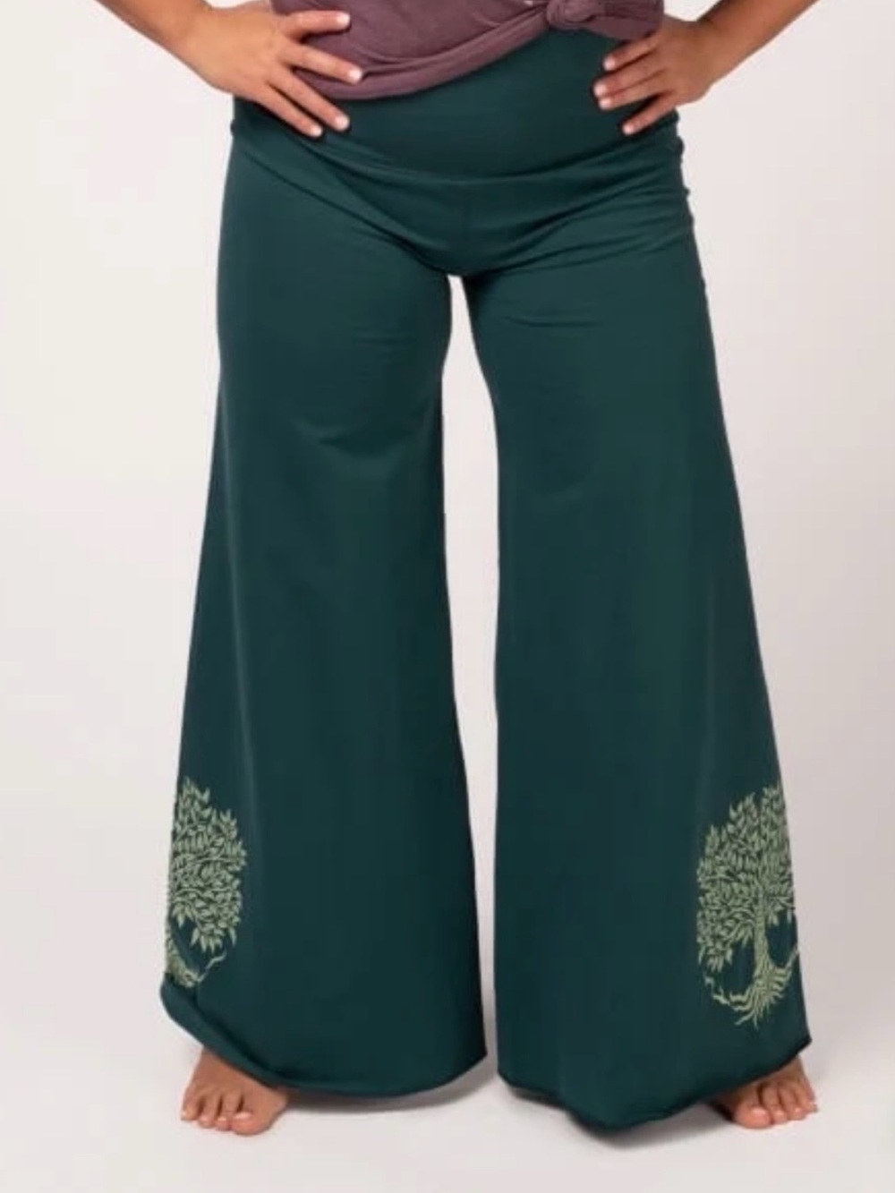 Soul Flower root down Organic cotton Roll-Top flowy palazzo pants Sz 3X NWT